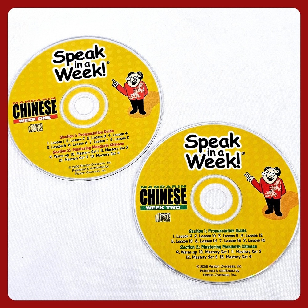 Penton Speak in a Week Mandarin Chinese Week 1 & 2 Audio CD Set Excellent